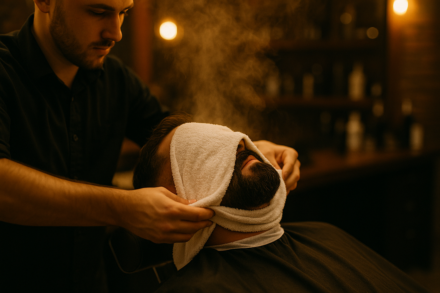 Ritual con toalla caliente